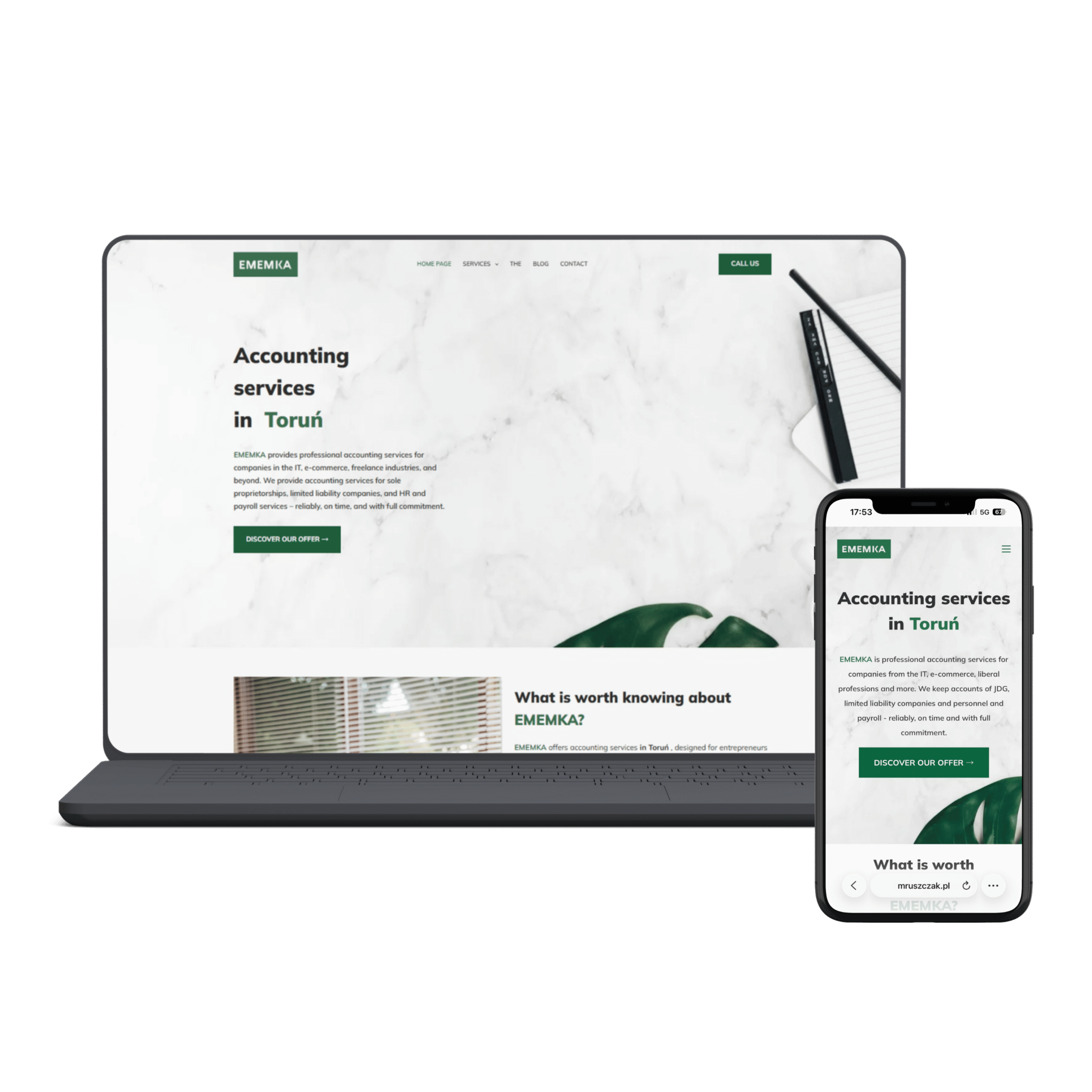 Accountancy practice mruszczak.pl (implementation for the company Wektor Wiedzy)