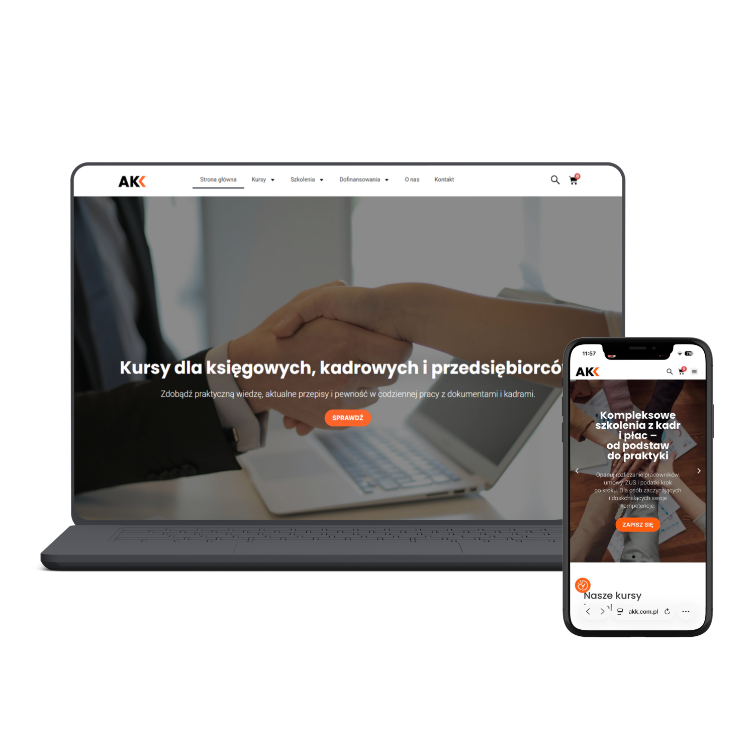 Training company akk.com.pl (implementation for the company Wektor Wiedzy)